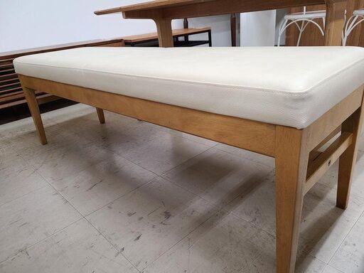 J7659　karimoku　カリモク　ベンチチェア　スツール　クリーニング済　【リユースのサカイ柏店】 Castor Dining Bench キャストール ダイニングベンチ C349WA ピュア