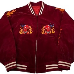 80s 別珍 ベロア スカジャン フル刺繍 古着 アメカジ