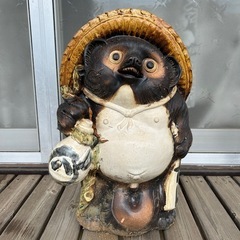 たぬき置物 オブジェ 3体 赤白黒狸庵