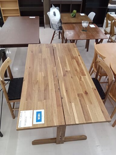 ★ジモティ割あり★  ダイニングセット2人掛け ナチュラル木目 W140×D77×H75.5 クリーニング済み TC5149