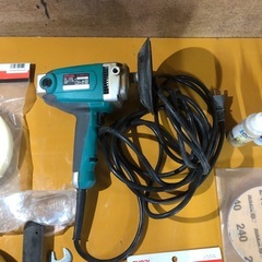 【ゆ.ec】RYOBI リョービ サンダーポリッシャー PE-1400 パフペーパーなどセット 低速タイプ シングル 研磨 シングルアクション 動作確認済