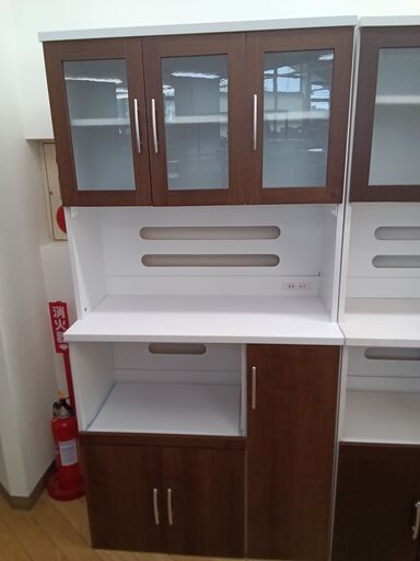 ★ジモティ割あり★  食器棚 ダークブラウン H180×D42×W90 クリーニング済み TK3148\t\t\t\t\t\t\t