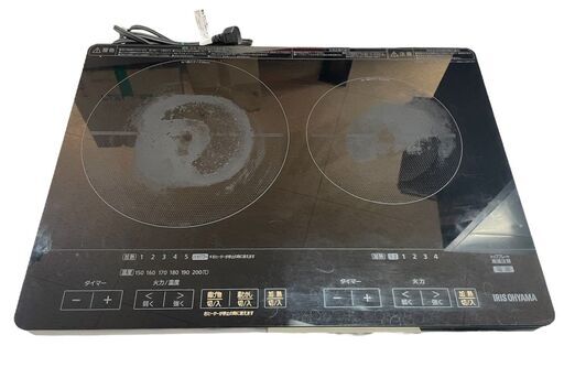 ★2021年製 アイリスオーヤマ IHクッキングヒーター  IHC-WKG2-B IH2口コンロ★