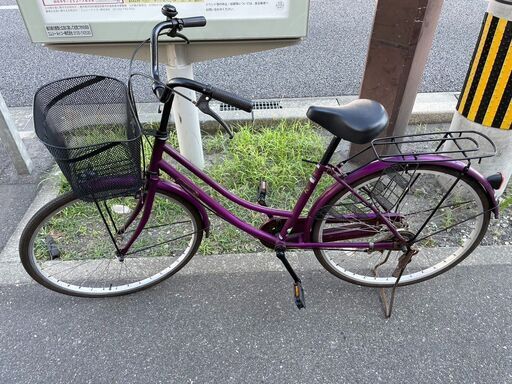自転車　No.1468　パープル　シティサイクル　ママチャリ　26インチ　ZEPHYRUS　【リサイクルショップどりーむ荒田店】