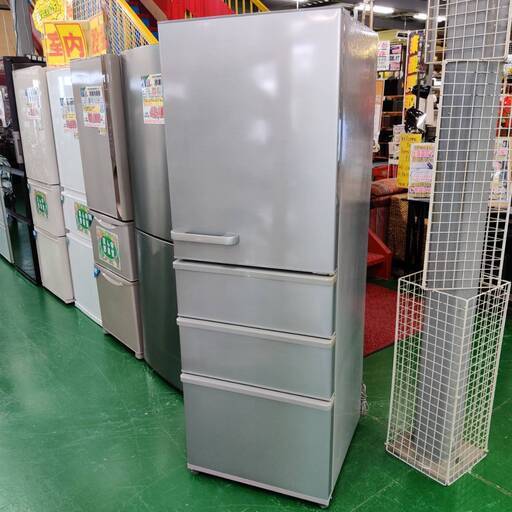 【愛品倶楽部柏店】 保証充実 AQUA (アクア) 2020年製 355L 4ドア 冷凍冷蔵庫 AQR-36J(S) まん中2段フリーザー グリップハンドル