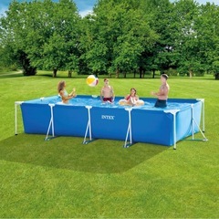 INTEX(インテックス) 長方形 ブルー レクタングラフレームプール 450×220×84cm 28273