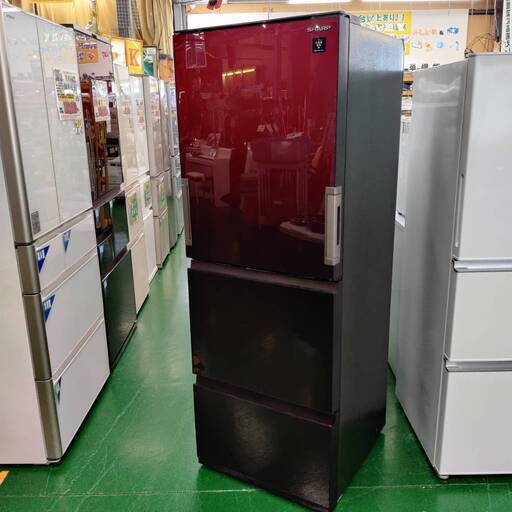 【愛品倶楽部柏店】 保証充実 SHARP (シャープ) 2023年製 350L 3ドア 冷凍冷蔵庫 SJ-GW35J-R どっちもドア プラズマクラスター