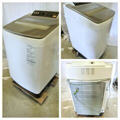 Panasonic 縦型洗濯機 NA-FA100H3 2017年製　10kg エコナビ 即効泡洗浄 簡易乾燥機能付