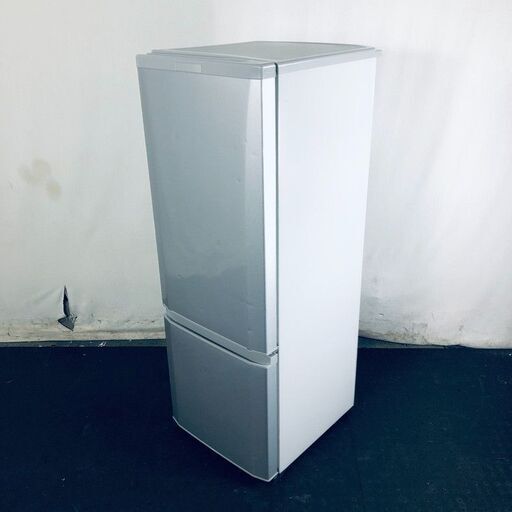 ID:rd24246 三菱 MITSUBISHI 冷蔵庫 一人暮らし 中古 2017年製 2ドア 168L シルバー ファン式 右開き MR-P17A-S  【リユース品：状態B】【送料無料】【設置費用無料】