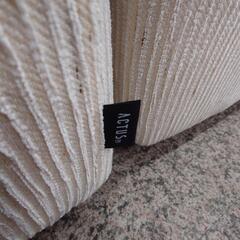 【カウチソファ】カウチソファ ACTUS 日本フクラ TORINO 3人掛けソファ ファブリック:ホワイト