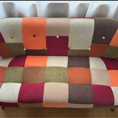 2人がけソファー　　パッチワーク