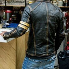 ヤギ革ユーズド加工ビンテージスタイルジャケット Goat Leather Distressed Jacket
