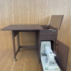 70年代 アンティーク ジャノメ ミシン台 作業机 裁縫  折り畳み式 コンパクト キャスター付き レトロ 昭和 当時物 70年代 アンティーク ジャノメ ミシン台 作業机 裁縫 折り畳み式