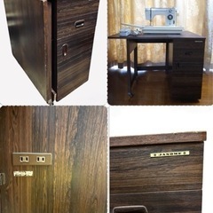 70年代 アンティーク ジャノメ ミシン台 作業机 裁縫 折り畳み式