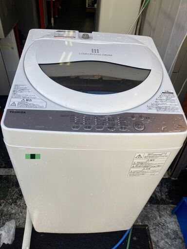 ☆中古￥11,800！TOSHIBA　5.0kg洗濯機　家電　2019年製　AW-5G6型　幅57㎝ｘ奥行58㎝ｘ高さ96㎝　【BJ009】