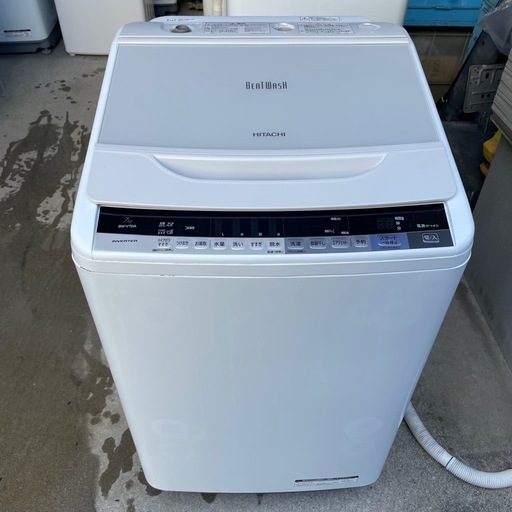 f●■日立・全自動洗濯機7kg【BW-V70A・ビートウォッシュ】ナイアガラビート洗浄・大型洗濯機