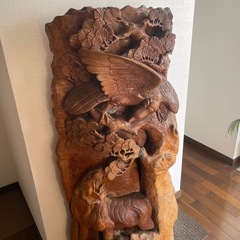 大サイズ　木彫り彫刻彫物オブジェ　　