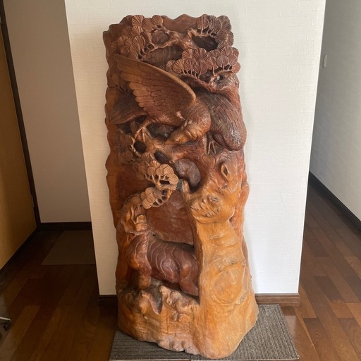 大サイズ　木彫り彫刻彫物オブジェ