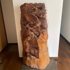 大サイズ　木彫り彫刻彫物オブジェ　　