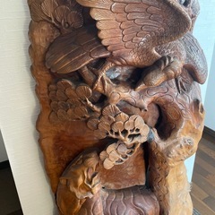 大サイズ　木彫り彫刻彫物オブジェ　　