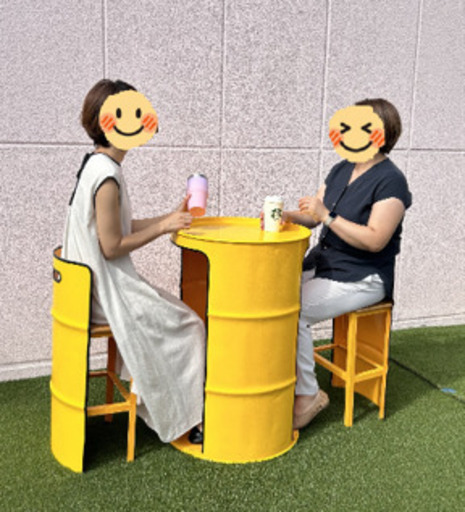 ドラム缶テーブル＆イス収納可能【受注生産】好きな色に出来ます！
