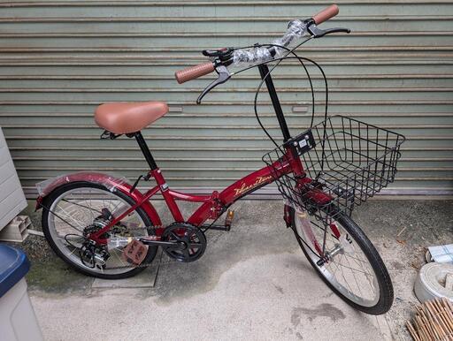 新品　スリ傷有　折りたたみ自転車　シマノ6段ギア