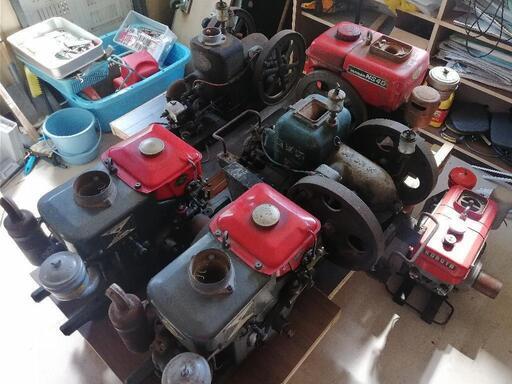 未整備のレトロ発動機7台です。