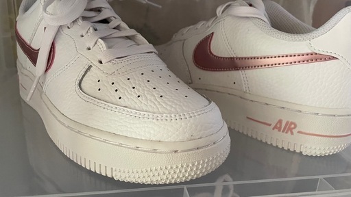 ナイキ NIKE 自色 ホワイト ピンク エアフォース ジュニア　キッズ( PINK 1 LOW WHITE  GLAZE GS)