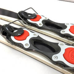 ss6804　サロモン ショートスキー 2点セット 98cm ケース付き スキー板＆ビンディング シルバー系 SALOMON ファンスキー クリップタイプ リーシュコード付き 板 スノーブレード スキー snowBlade ショートスキー 中古