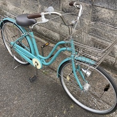 【26インチ自転車】美品❗️LEDオートライト付　変速なし　前後タイヤ、鍵新品❗️スペアキーあり　若林自転車　浜大津　SALE中❗️