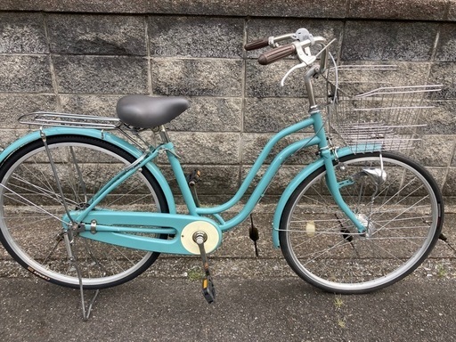 【26インチ自転車】美品❗️LEDオートライト付　変速なし　前後タイヤ、鍵新品❗️スペアキーあり　若林自転車　浜大津　SALE中❗️