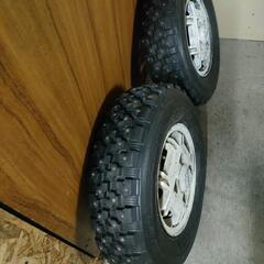 145SR10① スパイクタイヤ2本 ホイール付き