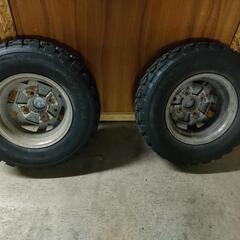 145SR10① スパイクタイヤ2本 ホイール付き
