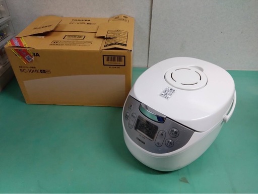 ● TOSHIBA 東芝 IHジャー 炊飯器 RC-10HK 1.0L 5.5合炊き 銅コート釜 本かまど 2020年製 稼働確認済 W:ホワイト  中古 美品 ④