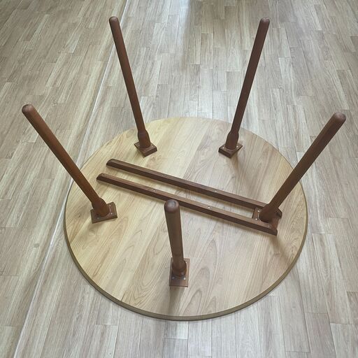 円120センチダイニングテーブルセット アルダー材無垢テーブル 椅子5脚