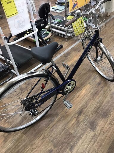 自転車 通勤 通学 変速付き 26インチ  ネイビー 【ジャングルジャングル奈良イズミヤ広陵】