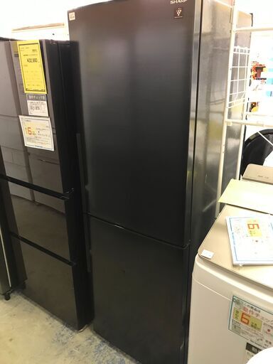 【FU1002】★シャープ SHARP 冷蔵庫 SJ-PD31H-B プラズマクラスター 310L 右開き 2ドア black(アコールブラック) 簡易クリーニング済 堺市 深井 【ジャングルジャングル深井店】