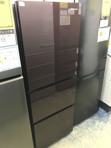 【FU1003】★ハイセンス 冷蔵庫 幅55cm 282L ダークブラウン HR-G2801BR 3ドア 右開き 真ん中野菜室 自動霜取り ガラスドア 簡易クリーニング済 堺市 深井 【ジャングルジャングル深井店】