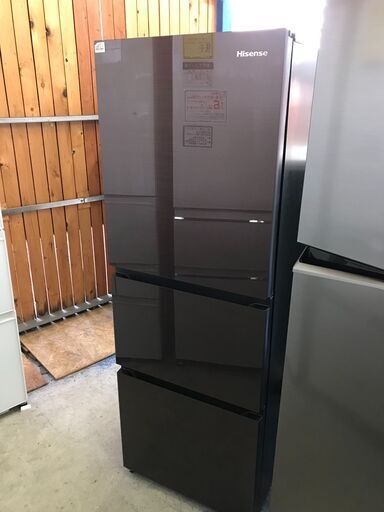 【FU1005】★ハイセンス 冷蔵庫 幅55cm 282L ダークブラウン HR-G2801BR 3ドア 右開き 真ん中野菜室 自動霜取り ガラスドア  簡易クリーニング済 堺市 深井 【ジャングルジャングル深井店】