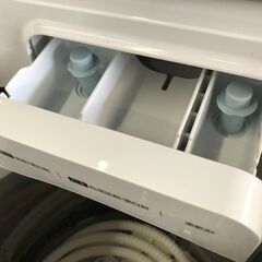 【FU1008】★ハイセンス 全自動 洗濯機 8kg ホワイト/ブラウン HW-DG80C インバーター搭載 激流洗浄 シャワー水流 ガラス蓋 スリム