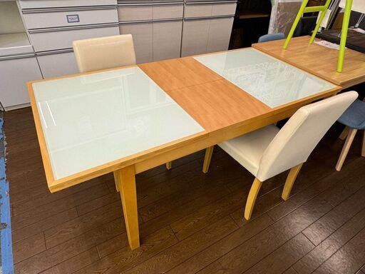 2-51 伸長式ダイニング 3点セット【一部地域配送可・現状渡し】カグマニア