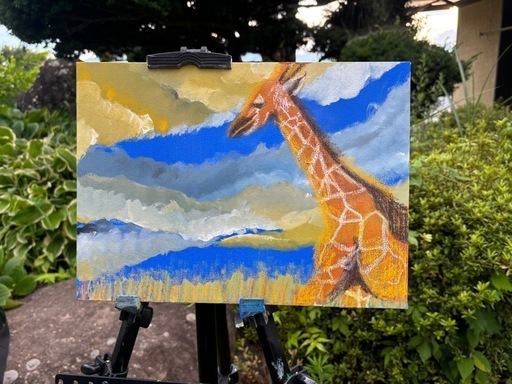 キリン　キャンバス　絵　アート