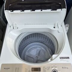 美品】洗濯機 SHARP シャープ 6kg 2023年 ES-GE6G-T 穴なし槽 節水