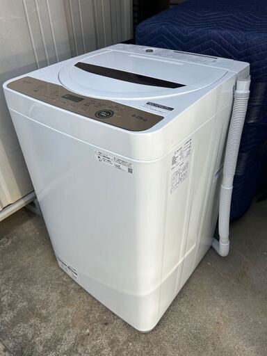 【美品】洗濯機 SHARP シャープ 6kg 2023年 ES-GE6G-T 穴なし槽 節水