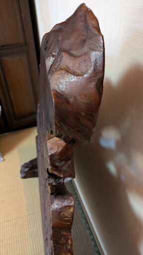 木彫り置物 木に鷲