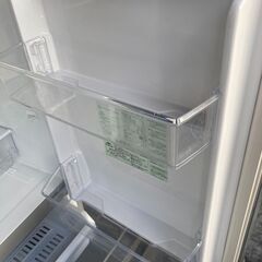 ☆中古￥13,800！AQUA　126㍑2ドア冷蔵庫　家電　2019年製　AQR-13H(S)型　幅48㎝ｘ奥行56㎝ｘ高さ116㎝　【BJ011】