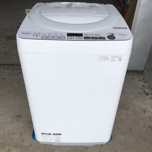 配達応談 美品 2020年 シャープ 7kg 全自動洗濯機 ES-KS70V チェックOK