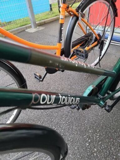 ★店頭にて試乗可★ J7702　シティサイクル　pour-toujours　プールトゥジュール　グリーン　27インチ　６段変速　ダイナモライト　簡易クリーニング済　【リユースのサカイ柏店】　 中古自転車 　流山市 中古自転車 松戸市 中古自転車 我孫子市 中古自転車 船橋市 中古自転車 守谷市 中古自転車 取手市 中古自転車 ☆店頭にて試乗可☆ J7702 シティサイクル pour-toujours プールトゥ