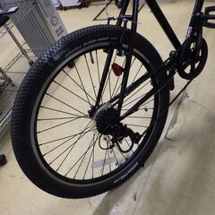 26インチ クロスバイク 6速切替 フロントサスペンション付き ブロックタイヤ 26×2.35 ブラック 防犯登録解除済み