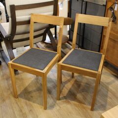 855)【美品】無印良品 ダイニング3点セット 木製テーブル 引出付 オーク材 ナチュラル 2022年製